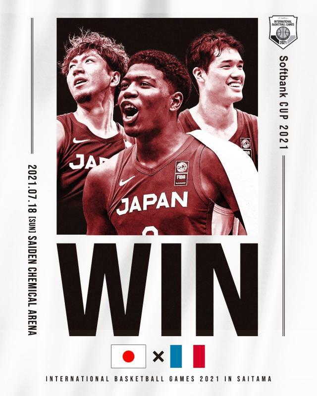 日本男篮击败全主力法国 八村渡边合砍37+16